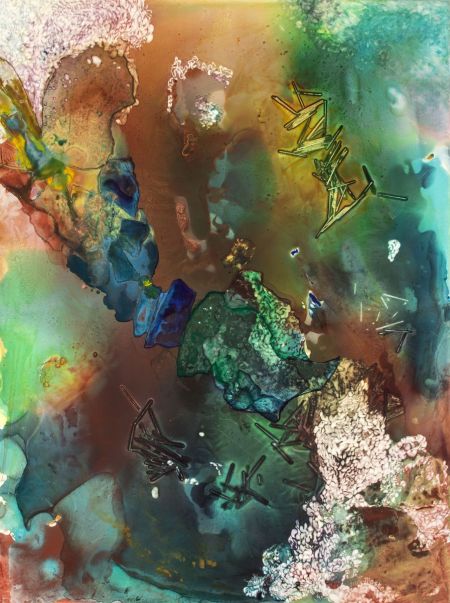 Thumbnail image of Deciphering Clues. Abstract Watercolor Painting by Ellen Masko. 