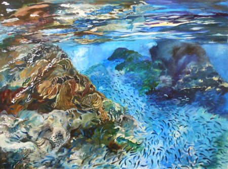 Thumbnail image of Going with the Flow in St. John - Watercolor Painting by Ellen Masko.