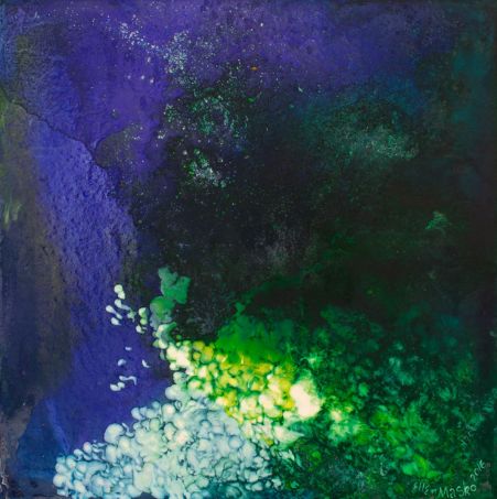 Thumbnail image of Abstract Painting in Blue with a splash of Yellow and Green by Ellen Masko
